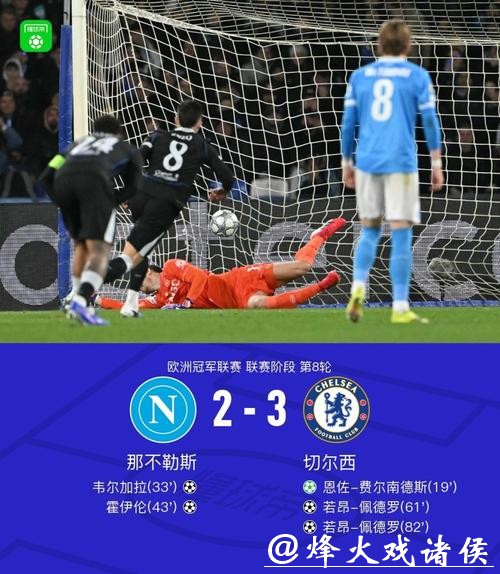 欧冠-佩德罗双响恩佐点射 切尔西3-2送那不勒斯出局